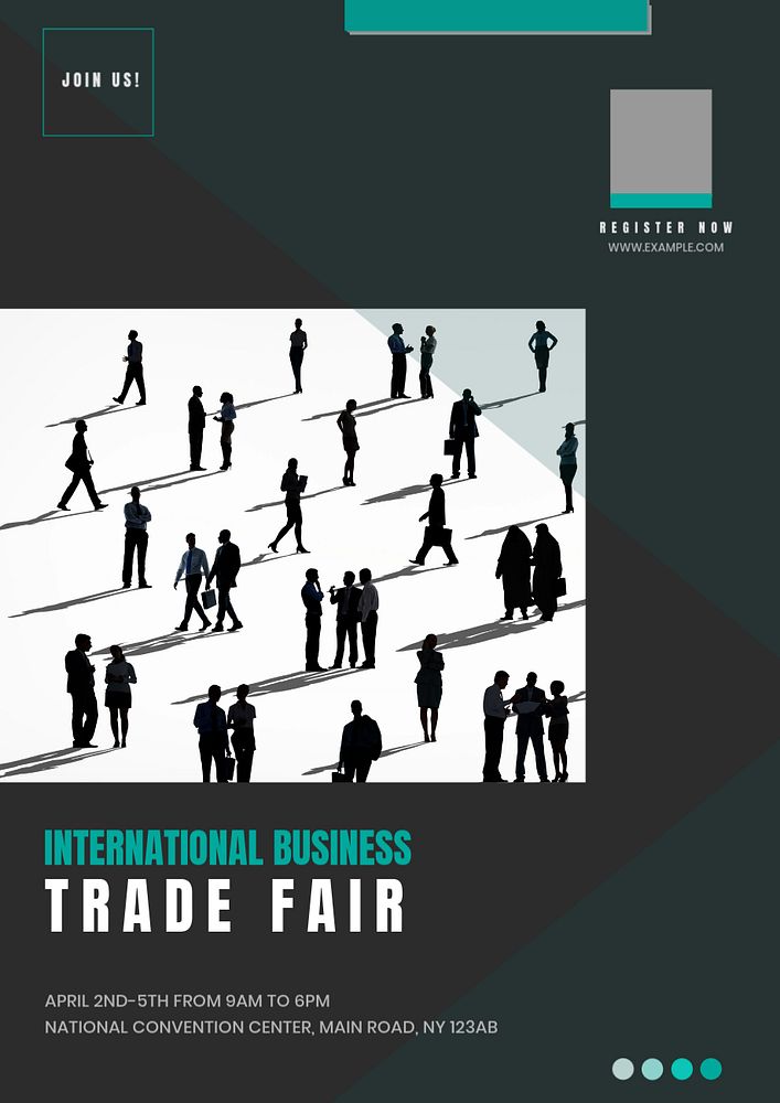 Business trade fair poster template, editable text & design