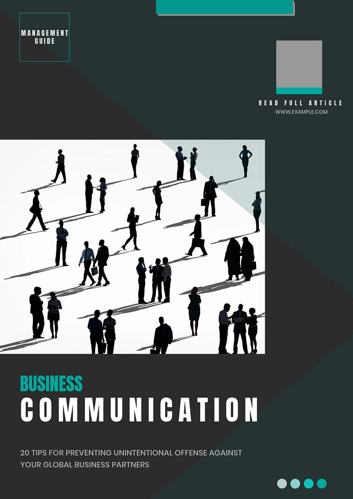 Business communication poster template, editable text & design