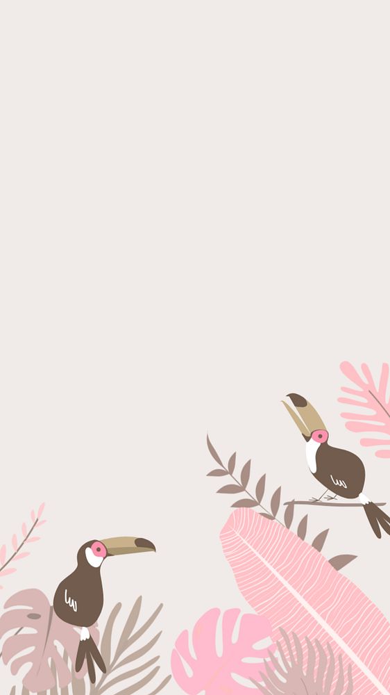 Pink pastel tropical iPhone wallpaper, editable beige design