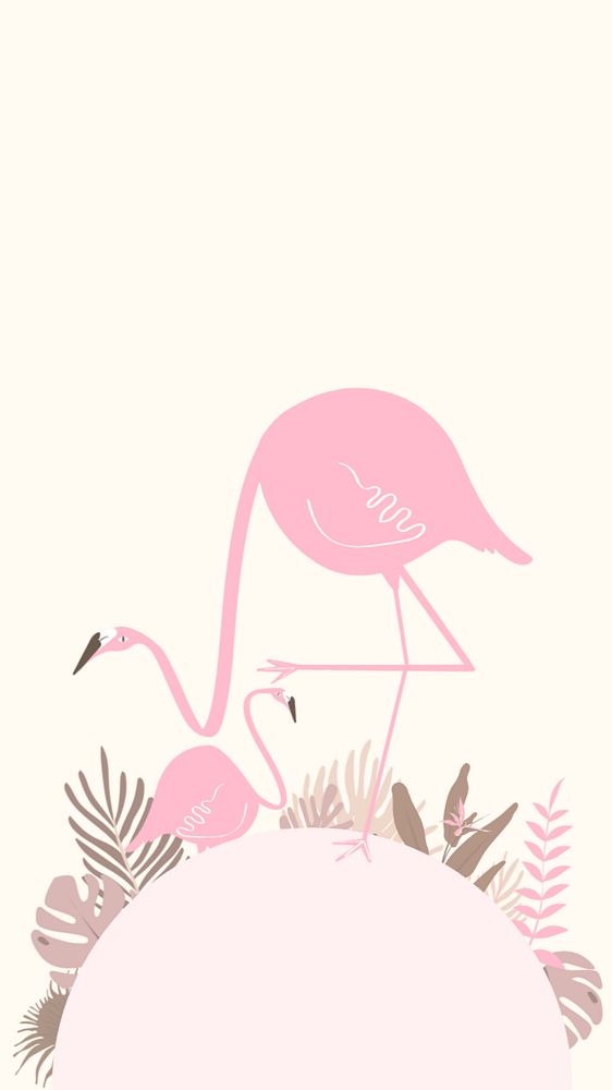 Pastel tropical bird iPhone wallpaper, editable beige design