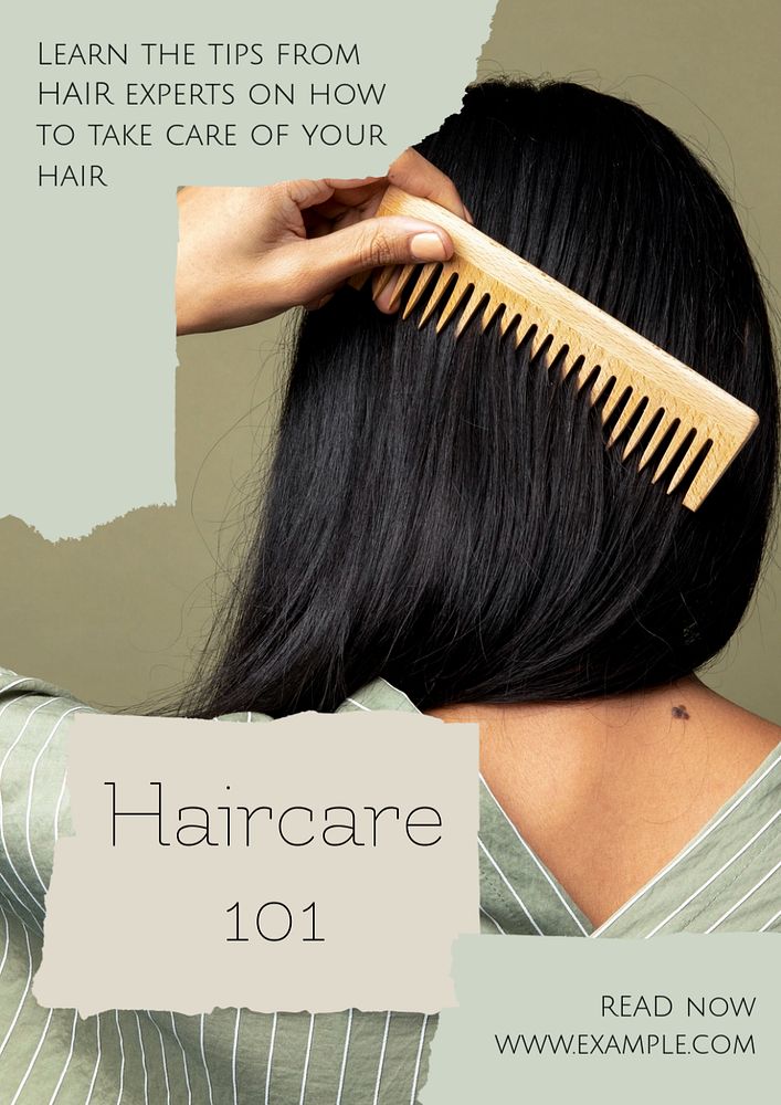 Haircare 101 poster template, editable text & design