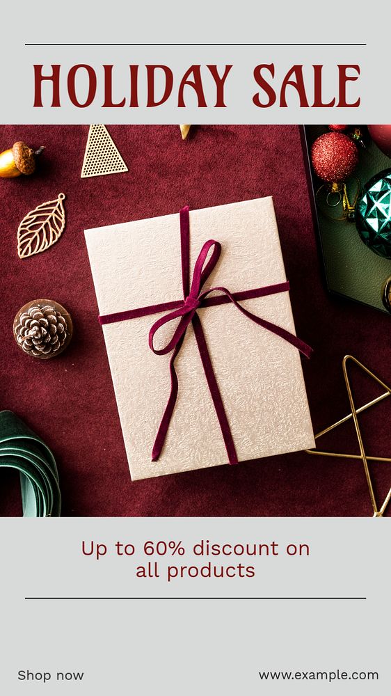 Holiday sale social story template, editable Instagram design