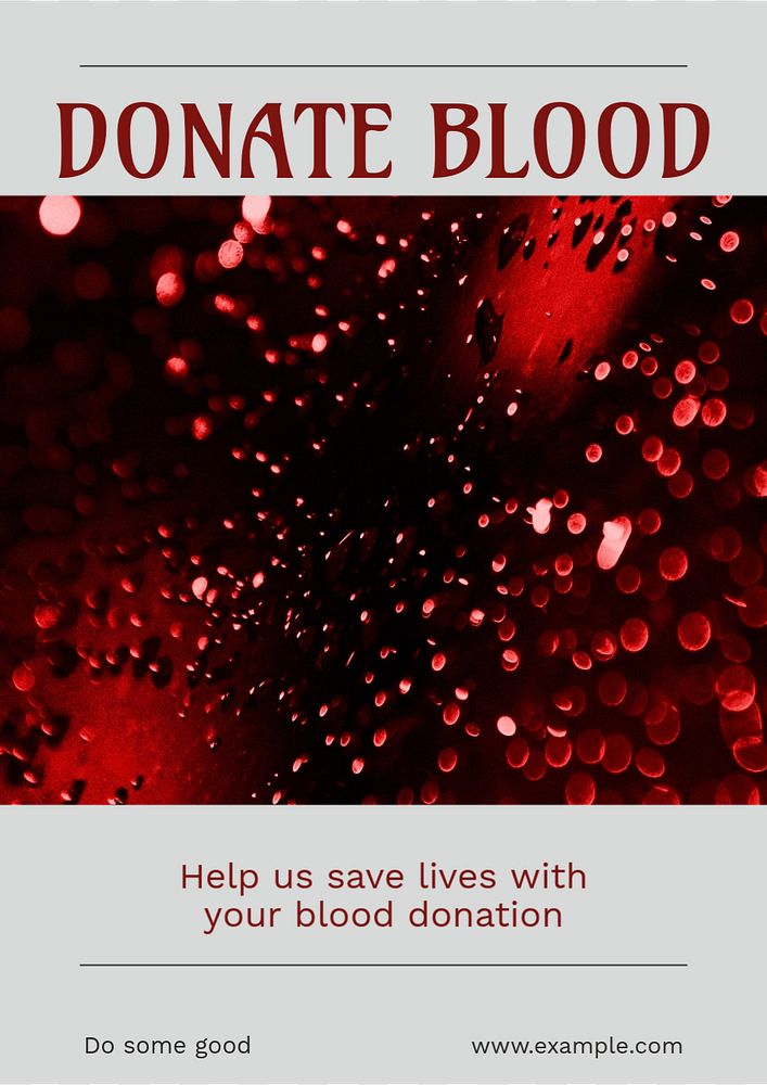 Donate blood poster template, editable text & design