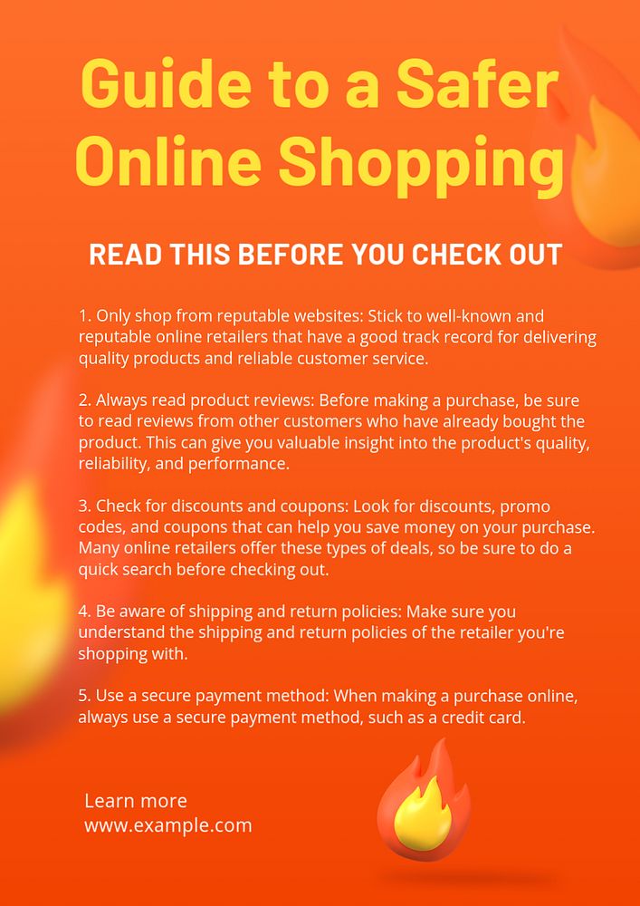 Online shopping poster template, editable text and design