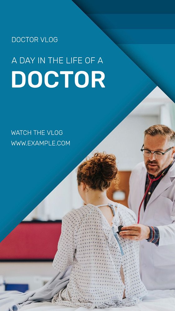 Doctor vlog social story template, editable Instagram design