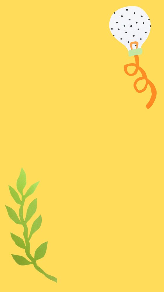 Colorful iPhone wallpaper, yellow background with cute doodles