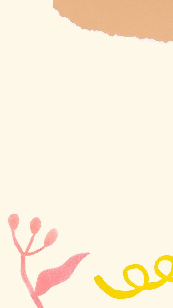 Pastel phone wallpaper, paper cut and cute doodles