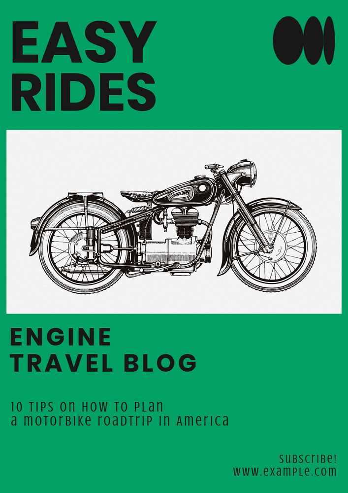 Easy rides poster template, editable text & design