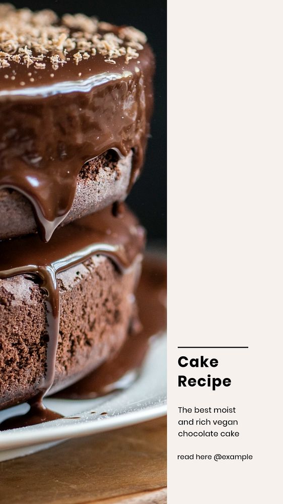 Cake Recipe social story template, editable Instagram design