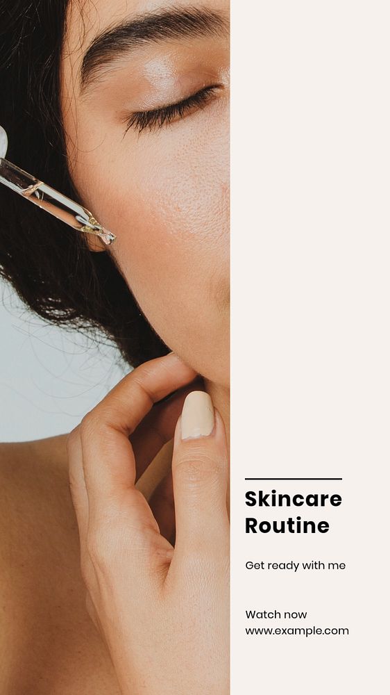 Skincare routine social story template, editable Instagram design