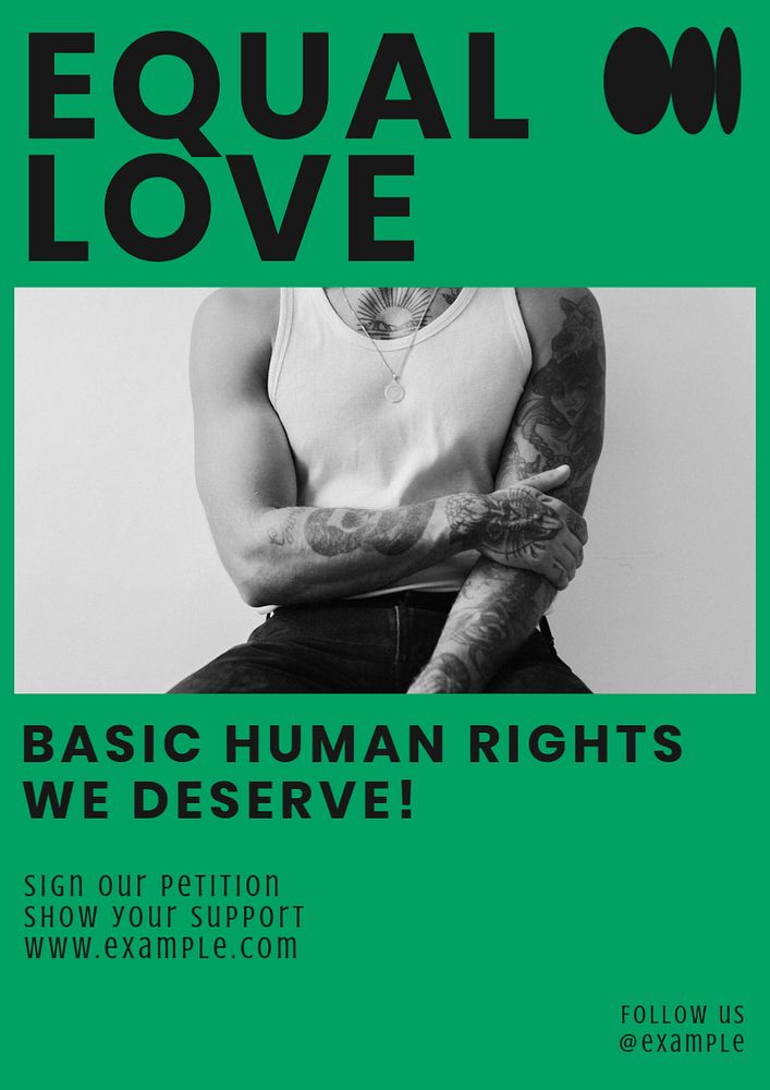 Equal love poster template, editable text & design