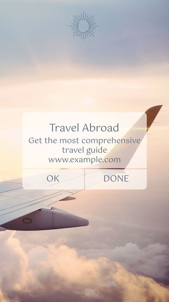 Travel abroad social story template, editable Instagram design