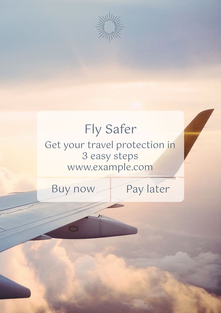 Travel insurance poster template, editable text & design