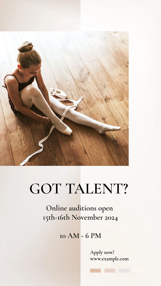 Online auditions social story template, editable Instagram design