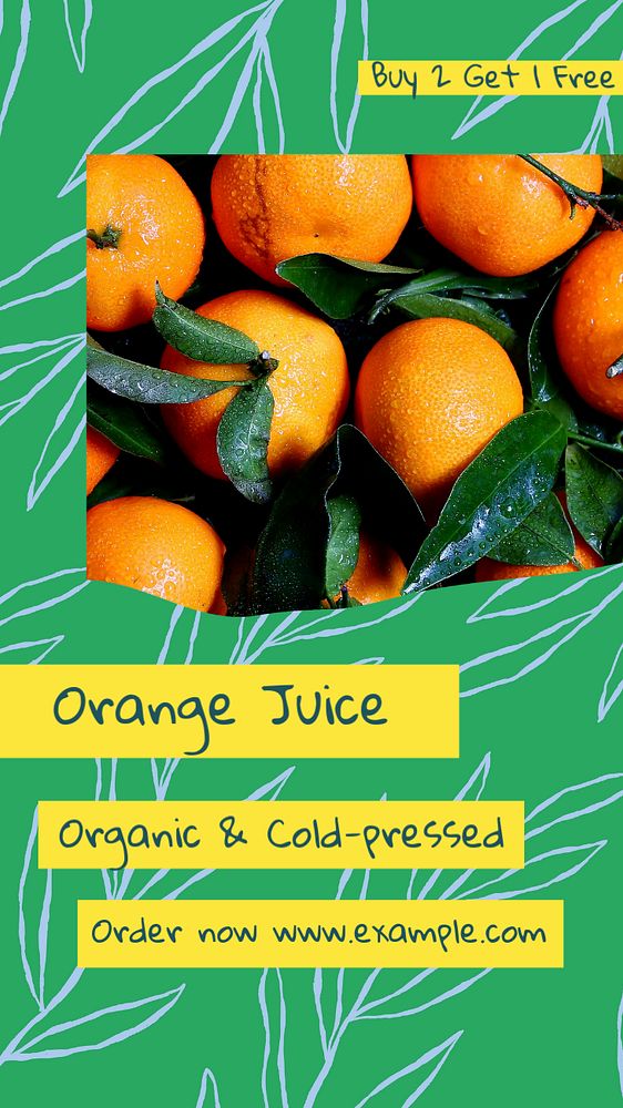 Orange juice social story template, editable Instagram design