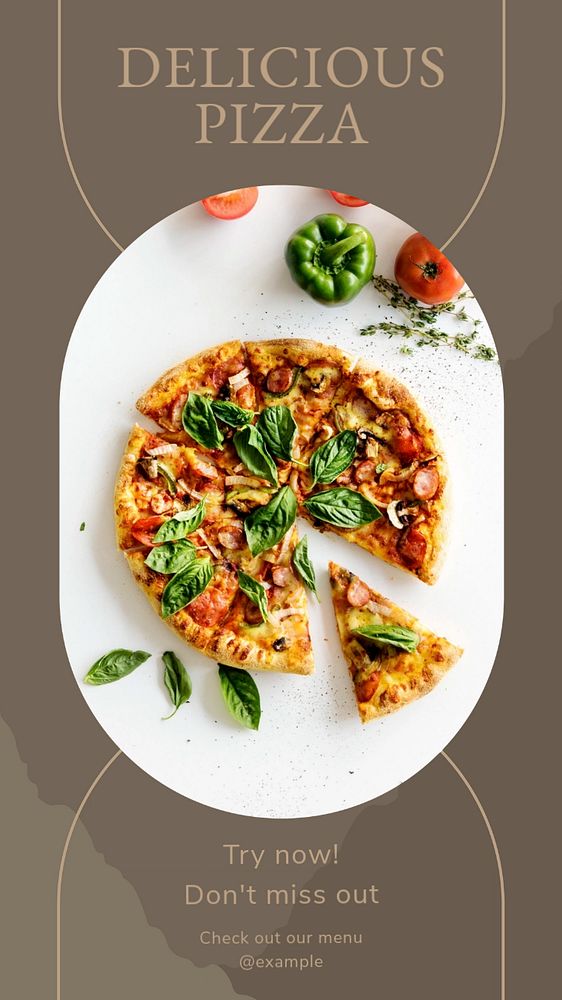 Pizza & restaurant social story template, editable Instagram design