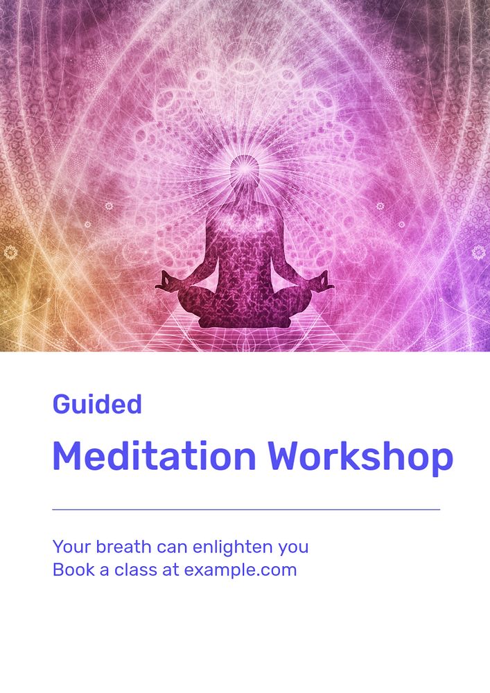 Meditation workshop poster template, editable text & design