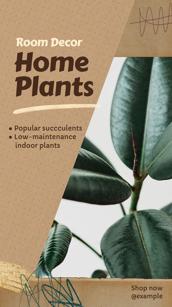 Home plants social story template, editable Instagram design