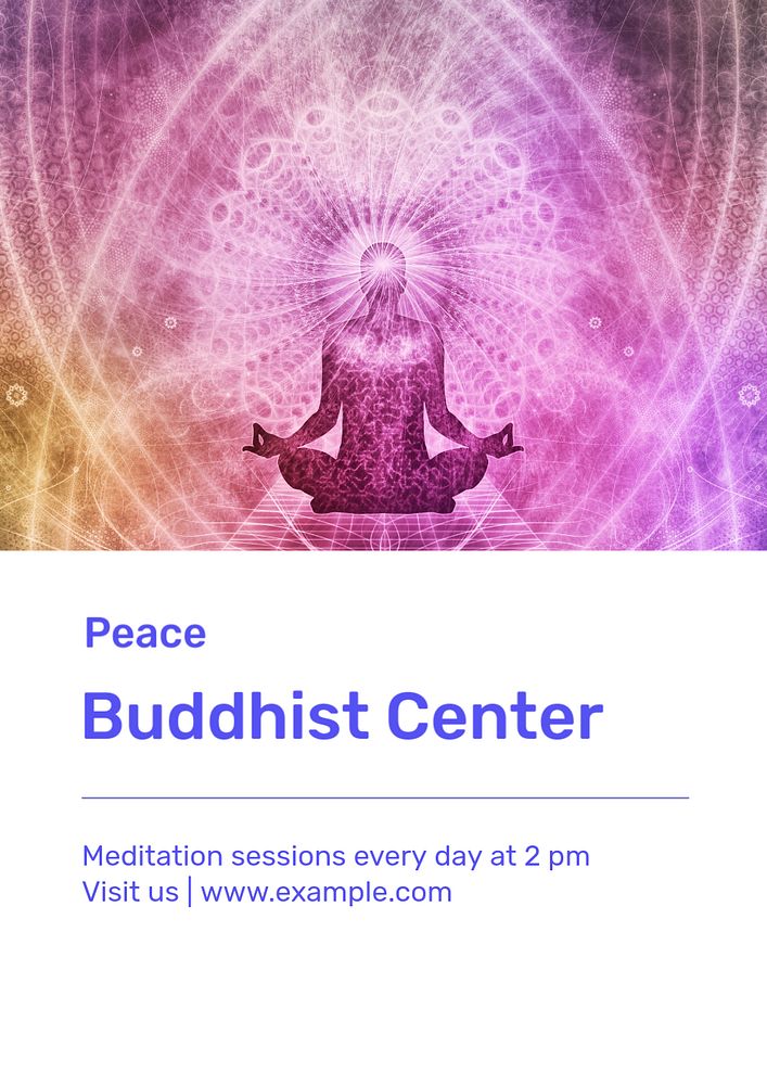 Buddhist center poster template, editable text & design