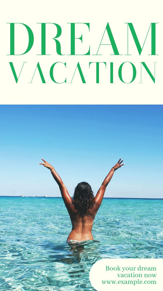 Dream vacation social story template, editable Instagram design