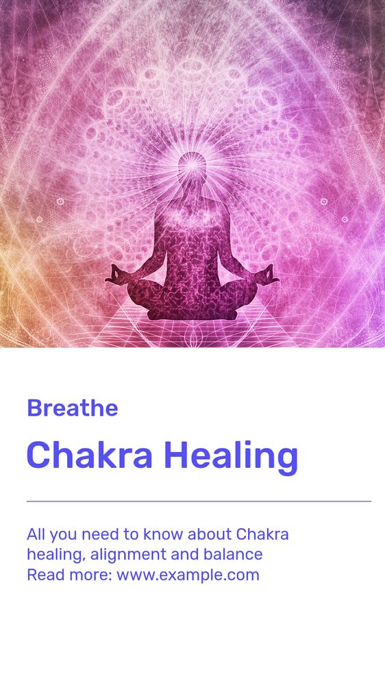 Chakra healing social story template, editable Instagram design