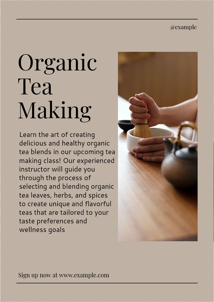 Tea making poster template, editable text & design