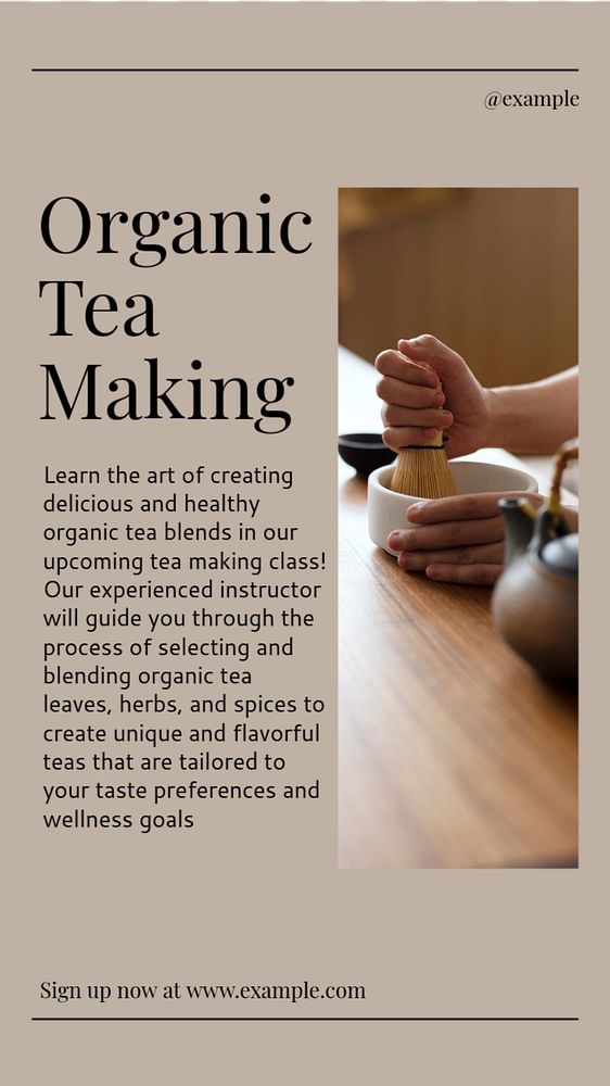 Tea making social story template, editable Instagram design