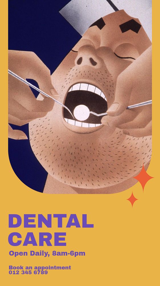 Dental care social story template, editable Instagram design