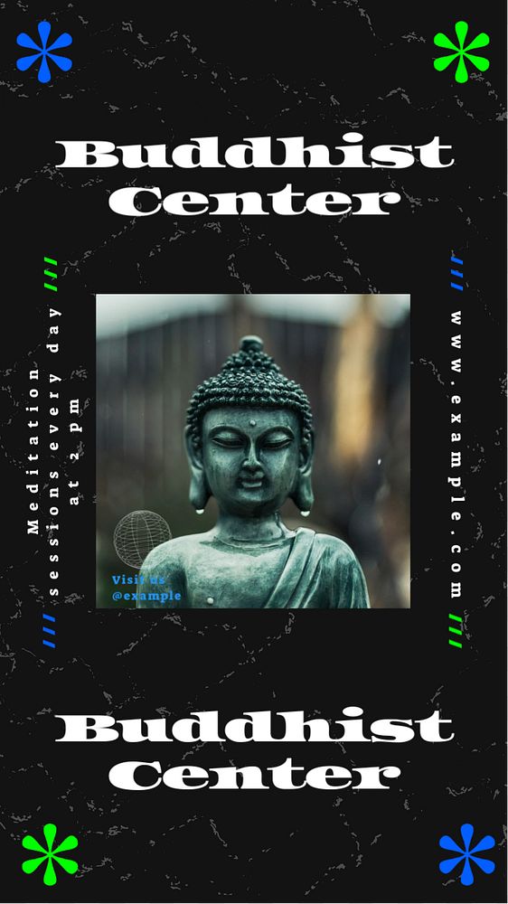 Buddhist center social story template, editable Instagram design