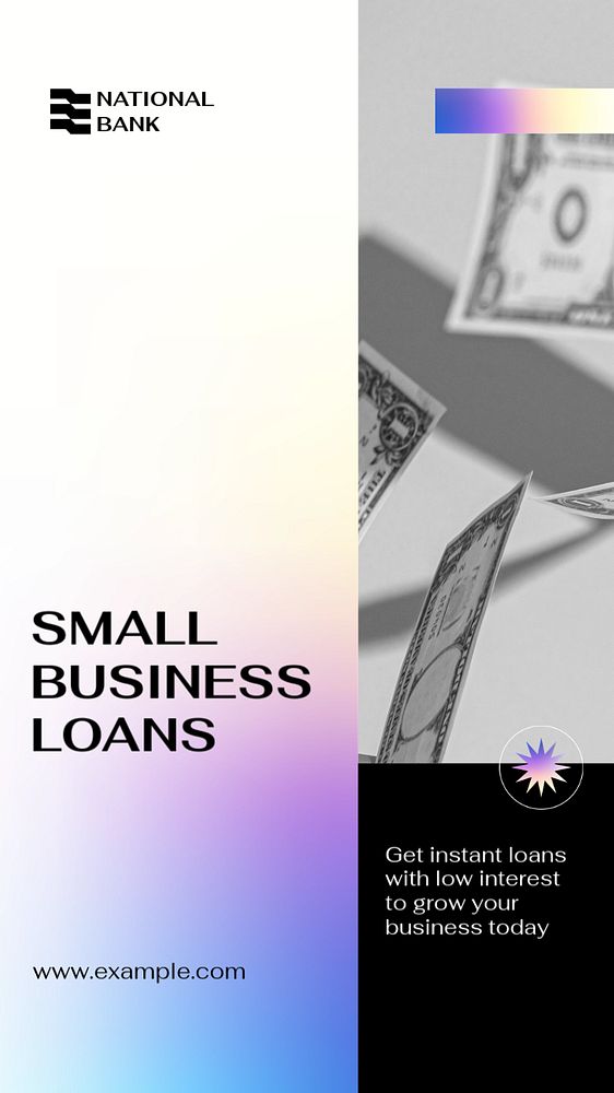 Small business loans social story template, editable Instagram design