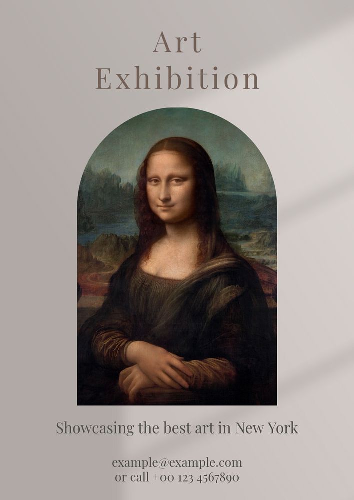 Art exhibition poster template, editable text & design