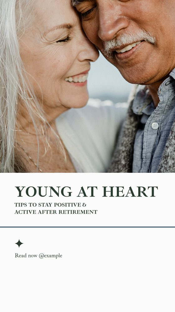 Young at heart social story template, editable Instagram design