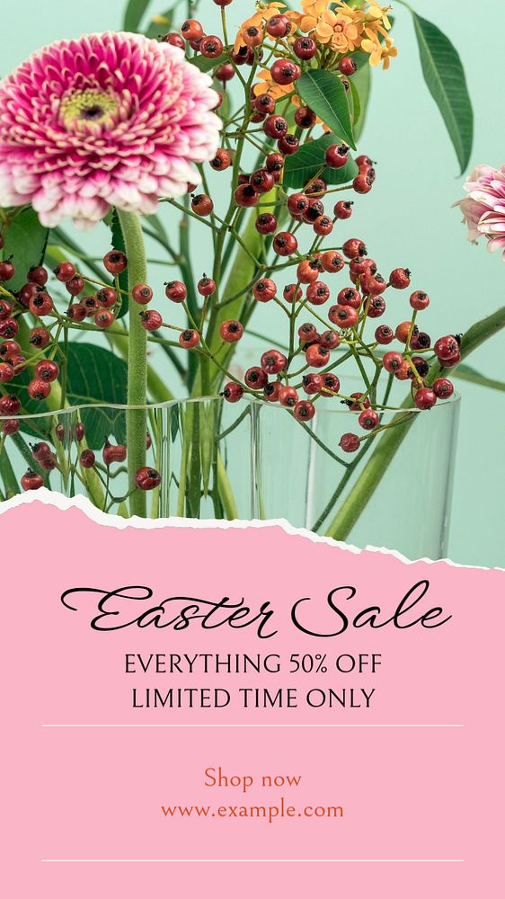 Easter sale social story template, editable Instagram design