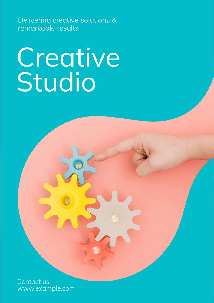 Creative agency studio poster template, editable text & design