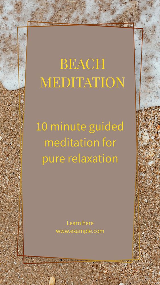 Beach meditation social story template, editable Instagram design