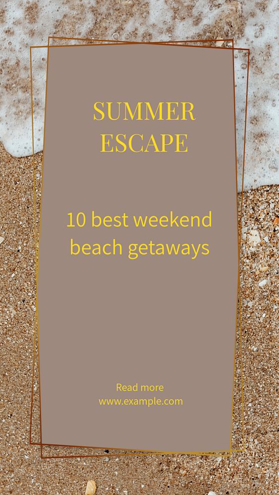 Summer escape social story template, editable Instagram design