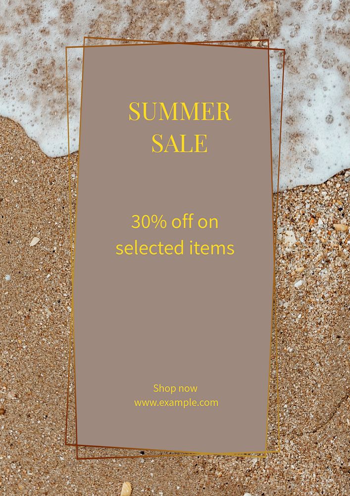 Summer sale fashion poster template, editable text & design