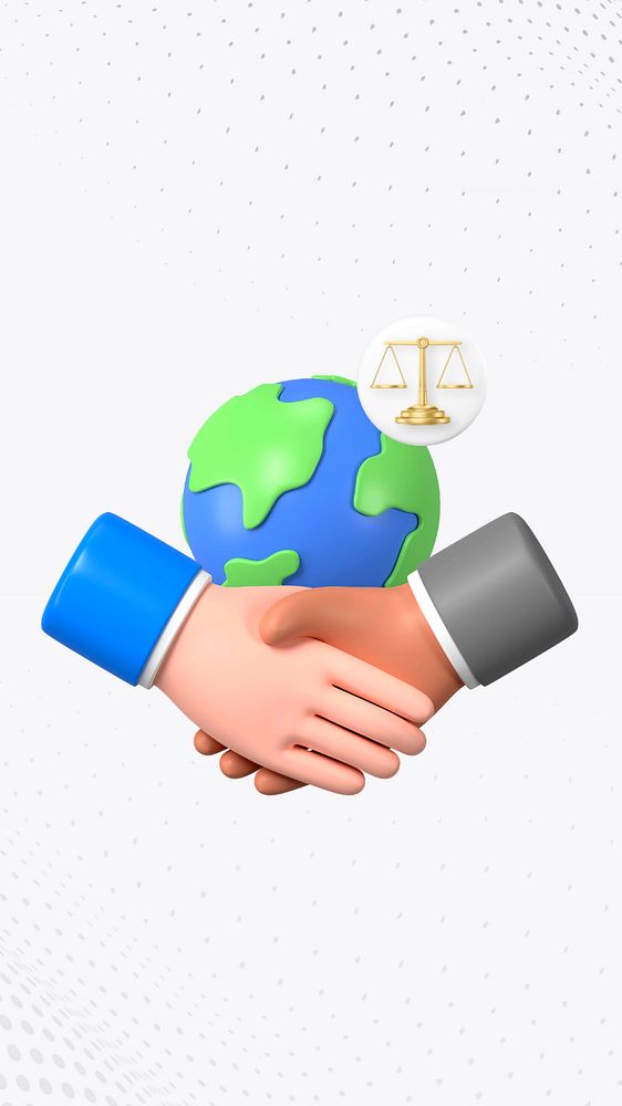 Environmental law phone wallpaper, 3D business handshake remix, editable design