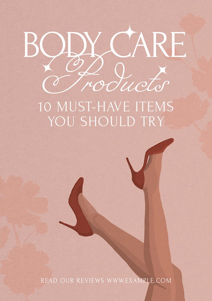 Body care products poster template, editable text and design