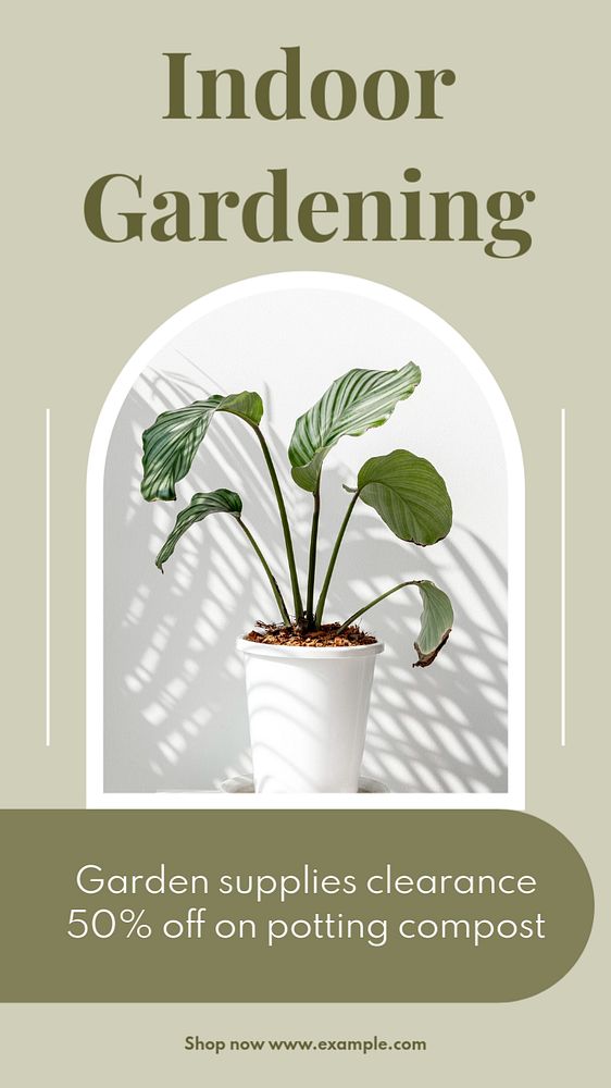 Indoor gardening social story template, editable Instagram design