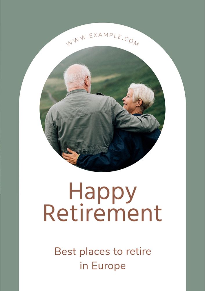 Happy retirement poster template, editable text & design