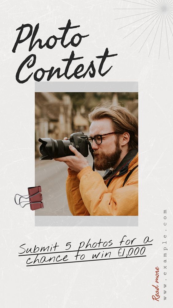 Photo contest social story template, editable Instagram design