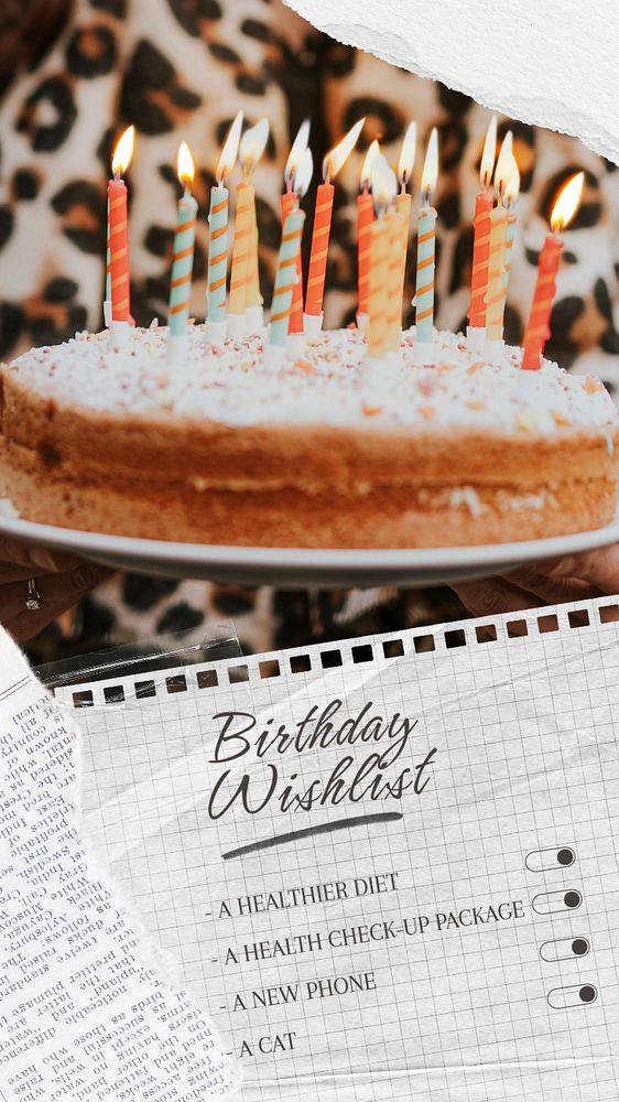 Birthday wishlist social story template, editable Instagram design