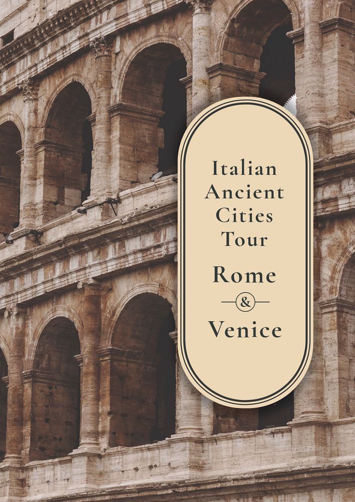 Italian city tour poster template, editable text & design