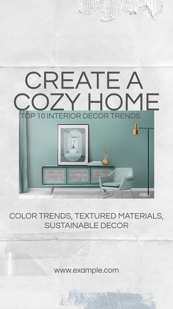 Cozy home social story template, editable Instagram design