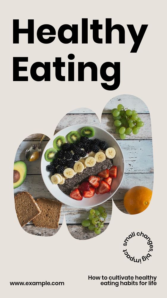 Healthy eating social story template, editable Instagram design