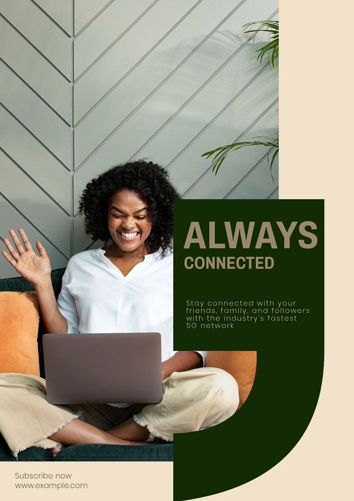 Always connected poster template, editable text & design