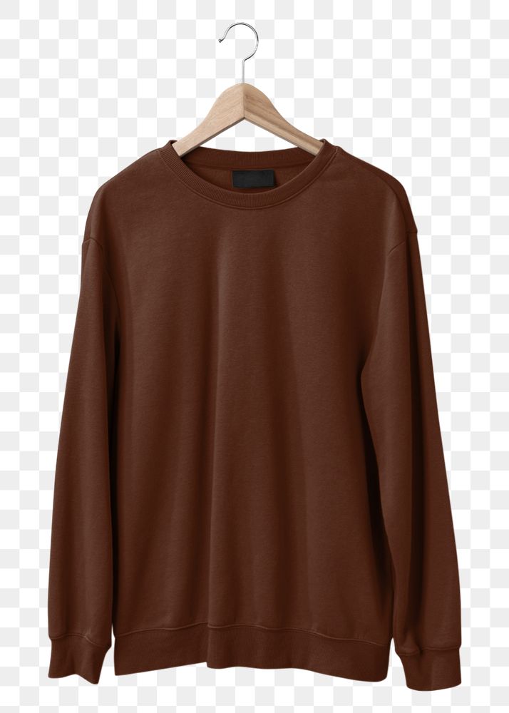 Brown sweater png mockup element,  editable fashion