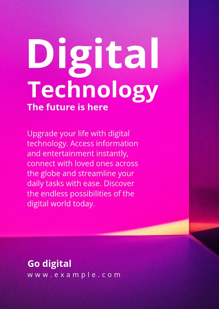 Digital technology poster template, editable text and design