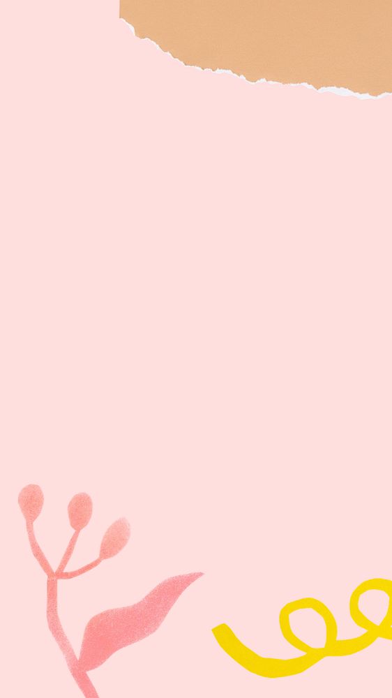 Pastel phone wallpaper, paper cut and cute doodles